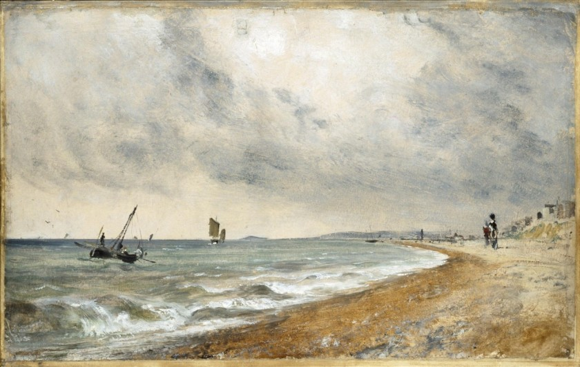 康斯太勃尔
《Hove Beach, with Fishing Boats》
1824年，帆布油画, 29.8cmx49.2cm
