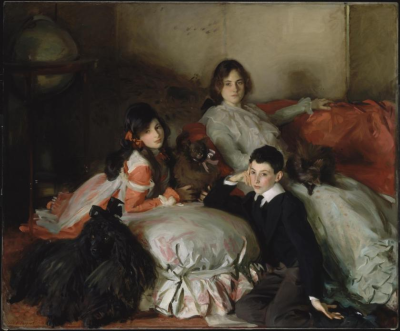 萨金特《艾丝,红宝石和费迪南德,天真的儿童)》
（Essie, Ruby and Ferdinand, Children of Asher Wertheimer）
1902年，帆布油画,161.3cm x 193.7cm
