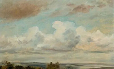 约翰‧康斯太勃尔
《风景上方的积云》（Cumulus Clouds Over a Landscape）
1822年，油彩、纸、帆布、板材
英国国民信托组织芬顿庄园
