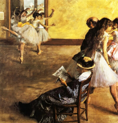 德加《The Ballet Class》
1880年，帆布油画  
