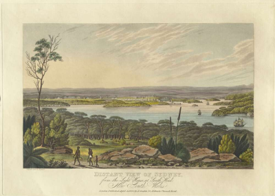 约瑟夫·莱塞特
《Distant view of Sydney from the light house at South Head, New South Wales》
1825年，帆布油画
