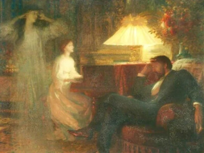 弗兰克·迪科塞尔
《幻觉》A Reverie
1895年，帆布油画
106cm×138.5cm
