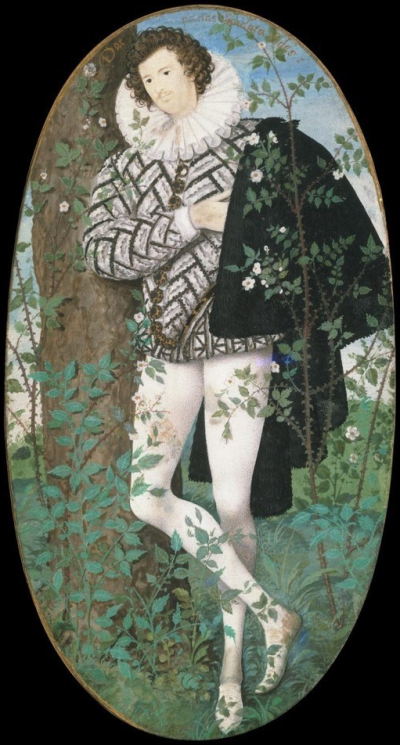 尼古拉斯·希利厄德
（Nicholas Hilliard）
《 Young Man among Roses》
1587年
