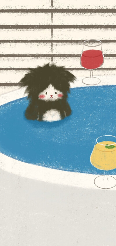 毛茸茸小猫咪插画壁纸​​​