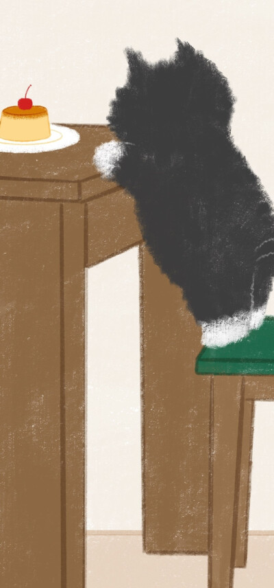 毛茸茸小猫咪插画壁纸​​​