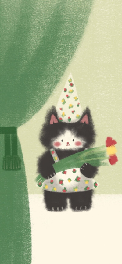毛茸茸小猫咪插画壁纸​​​