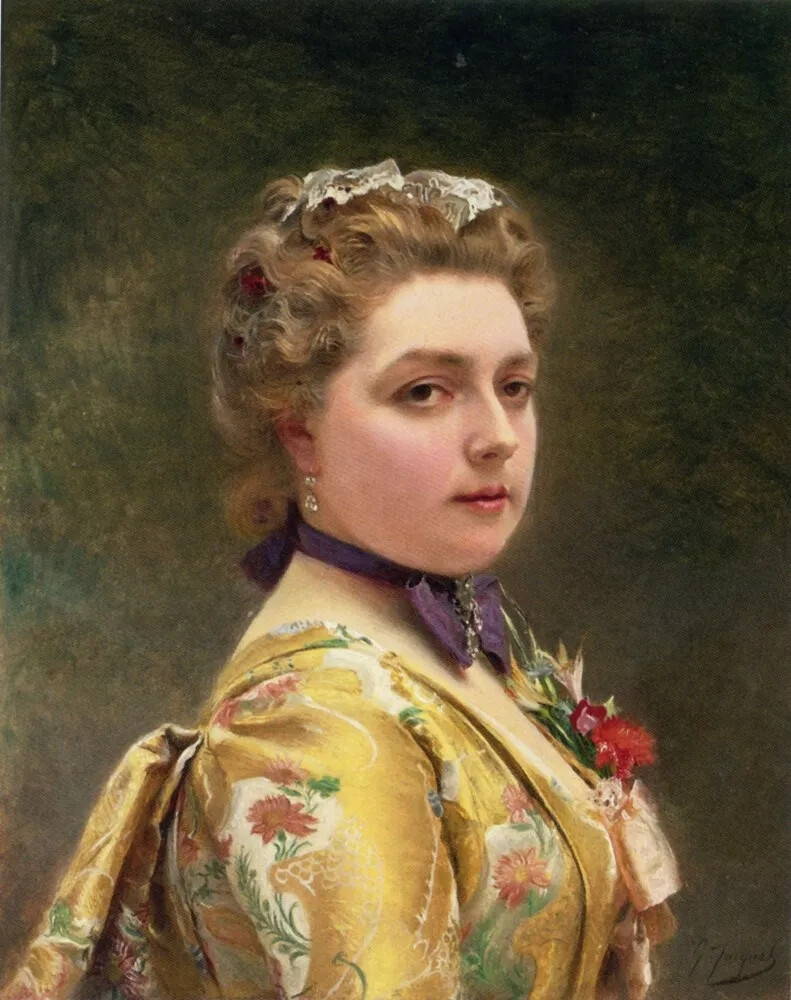 古斯塔夫·让·雅凯
《妇人肖像》（A Portrait of a Lady）
布面油画，25 × 30 cm
