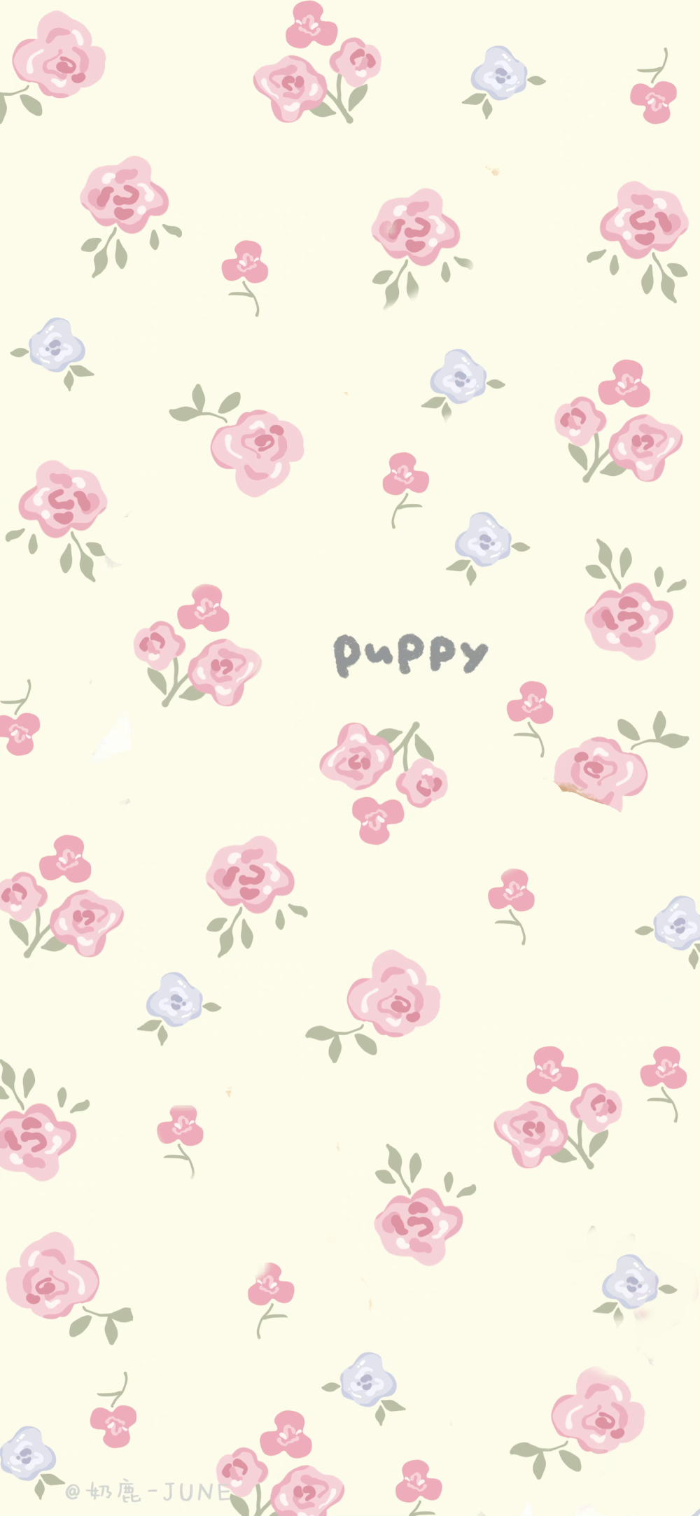 清新油画质感碎花平铺小动物壁纸套图一颗酸苹果的壁纸库