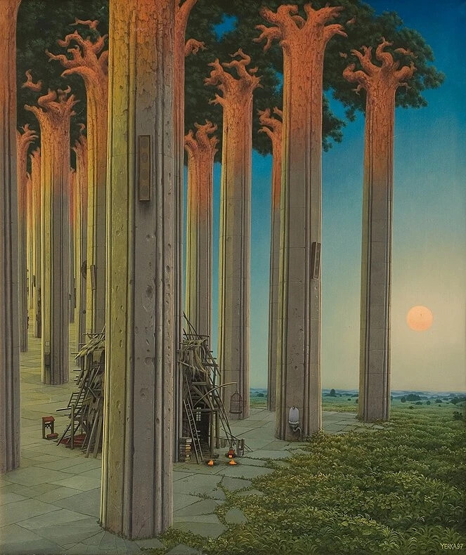 吉斯凯·尤科（Jacek Yerka），是一位波兰超现实主义画家。他于1950年代初出生于波兰北部的一个小城市，父母均是艺术家，作品大多是超现实风格的田园绘画，深受耶罗尼米斯·博斯、扬·范·艾克等人的影响，以富有表现力的作品著称，通常包括奇怪的怪物，梦幻的风景和非凡的建筑。他的作品得到了各种科幻爱好者的认可，科幻作家甚至把他的作品用于令人费解的拼图游戏。他多次获得国际奖项，在华沙、杜塞尔多夫 、洛杉矶和伦敦举办过画展，如今他的工作、生活和家庭都位于祖国波兰的乡村。