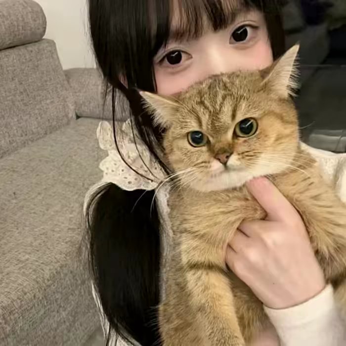 抱猫 女头 甜妹