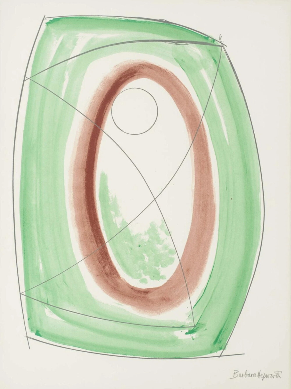 芭芭拉·赫普沃斯（Barbara Hepworth），她是英国最重要的现代艺术家之一，亦是其中一位最早获得世界认同的女艺术家。其创作主要涵盖石雕，木雕和铜雕。通过创造独特的几何空间体现现代主义艺术简练且抽象的美感，以外观卵形，用石头雕刻的生物形态作品而闻名。