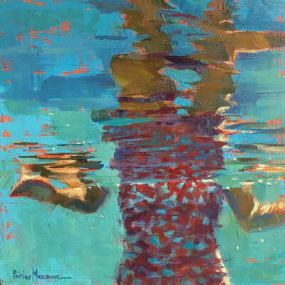 Michele Poirier Mozzone是美国女画家。擅长油画和水彩，生活在马萨诸塞州，普罗维登斯艺术俱乐部成员。她描绘人在水中千变万化的泳姿，非常吸引人，顺便怀念一下夏天的那片海。
