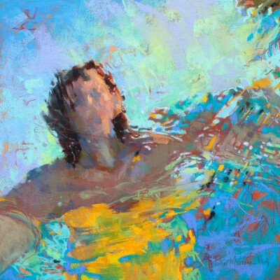 Michele Poirier Mozzone是美国女画家。擅长油画和水彩，生活在马萨诸塞州，普罗维登斯艺术俱乐部成员。她描绘人在水中千变万化的泳姿，非常吸引人，顺便怀念一下夏天的那片海。