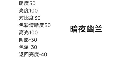 p图 滤镜 暗夜幽兰 蓝色清透系