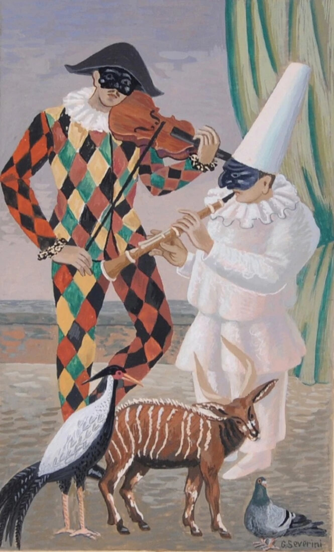 吉诺·塞维里尼（Gino Severini，1883年4月7日-1966年2月26日）是一位意大利画家，也是未来主义运动的主要成员。他一生的大部分时间都在巴黎和罗马两地度过。他与第一次世界大战后的十年中的新古典主义和“恢复秩序”（return to order）联系在一起。在他的职业生涯中，他在各种媒体工作，包括马赛克和壁画。他在包括罗马四年展在内的大型展览上展示了自己的作品，并赢得了各大机构的艺术奖。