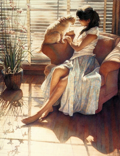 史蒂夫·汉克斯 (Steve Hanks)被公认为当今最优秀的水彩艺术家之一。史蒂夫·汉克斯画作的细节、色彩和写实表现力在水彩这种绘画媒介中是闻所未闻的。柔软的带图案的被子，沙滩上薄薄的海浪上的光影，或者孩子的精致表…