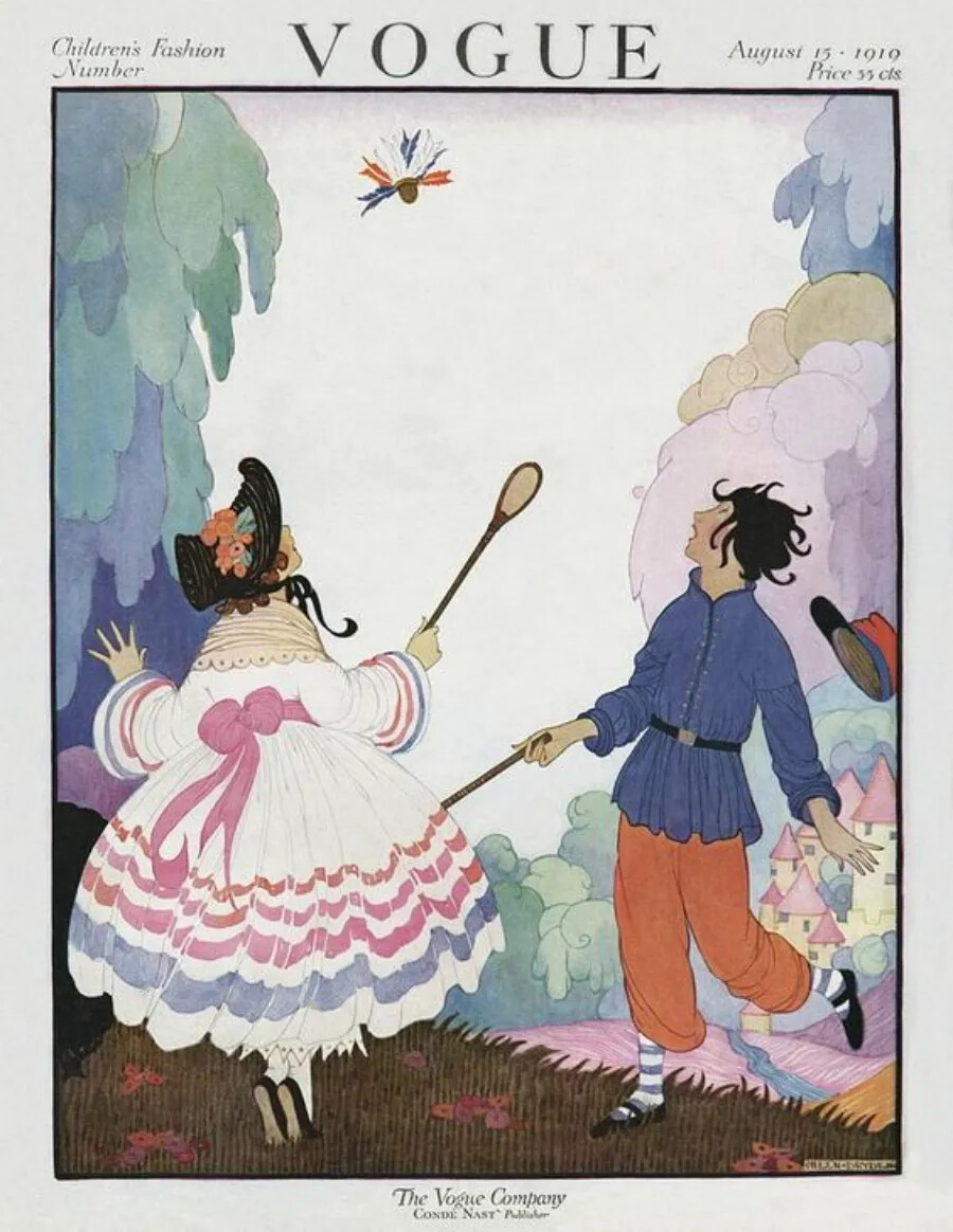 A Vogue Cover Of Children Playing Badminton by Helen Dryden