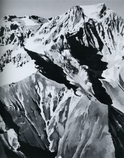 格哈德·里希特相片画《Himalaja 喜马拉雅山》
布面油画，200×160cm，1968年
