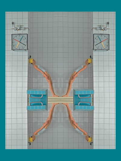 斯洛伐克的摄影师Maria Svarbova对几何形状和对称形式情有独钟，她持续创作了不少泳池边的少女形象。