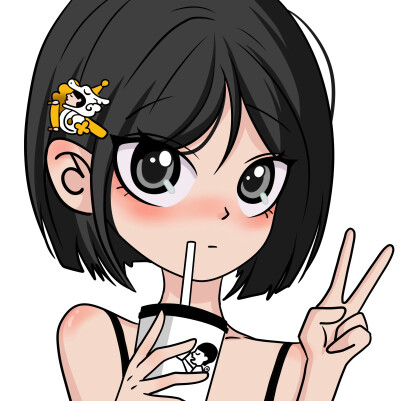 milk tea姐妹
#闺蜜头像##女生头像##插画头像#