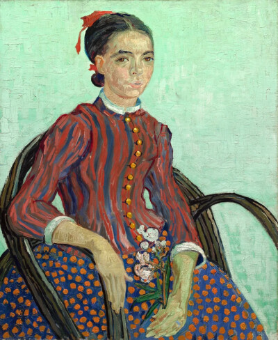 莫斯米
La Mousmé1888年7月，布面油画
74cm x 60cm
华盛顿，国家美术馆