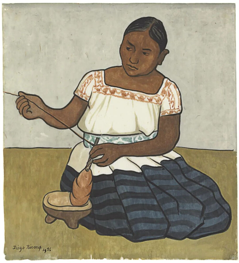 Luz hilando,1936,Watercolor and ink on handmade paper,57.8x52.7cm