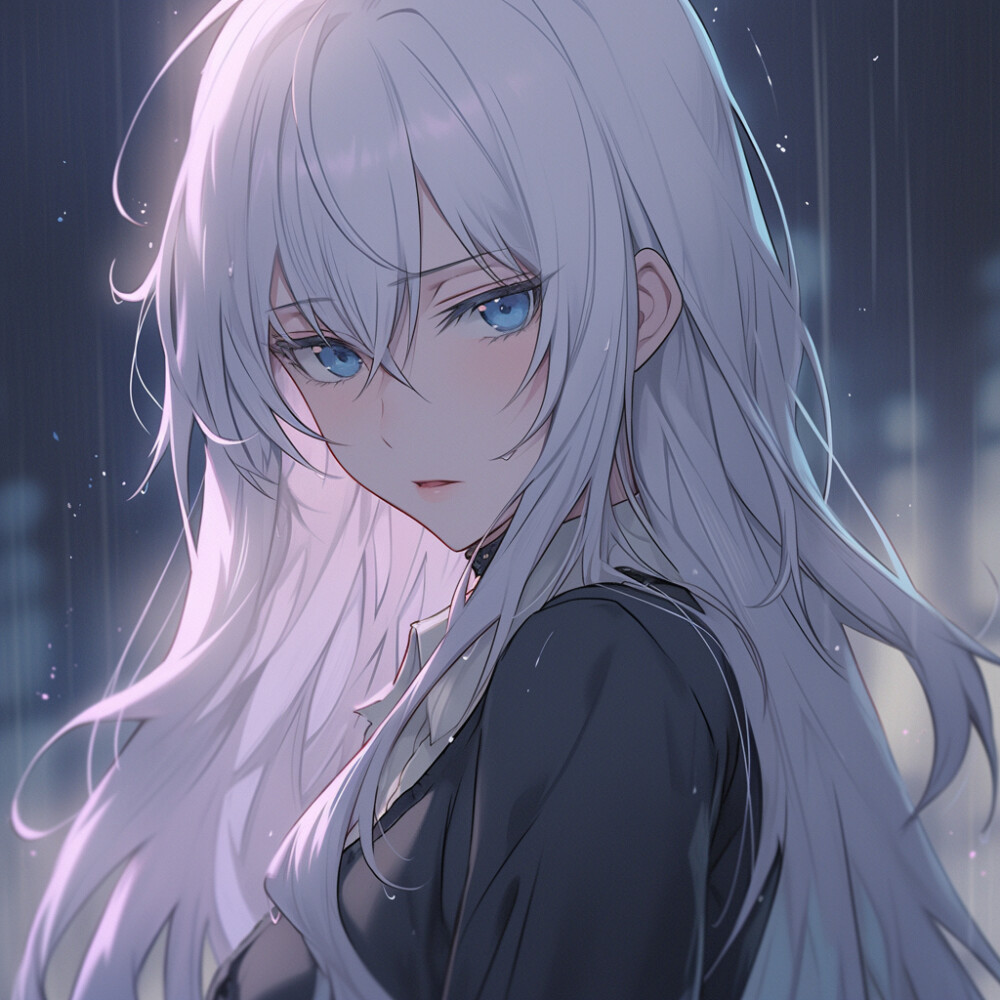 女生头像氛围感白发少女来啦