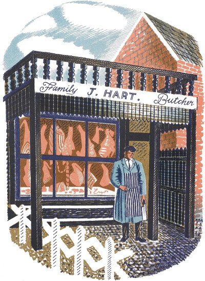 艾里克·拉斐留斯（Eric Ravilious）是一位英国画家，设计师，书籍插画家和木雕家。他在东萨塞克斯郡长大，尤其以他的南方丘陵水彩画和其他英国风景而闻名，这些风景以不同的现代主义情感和清晰度来审视英国风景和艺…