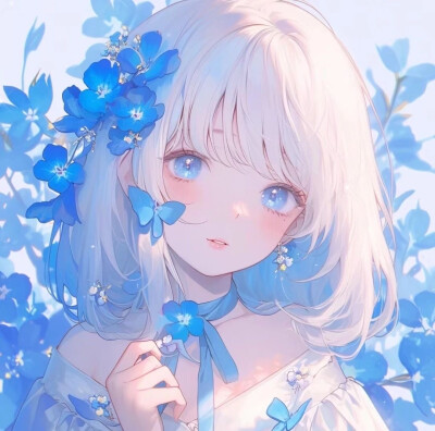 旧漫古早风蓝色头像
