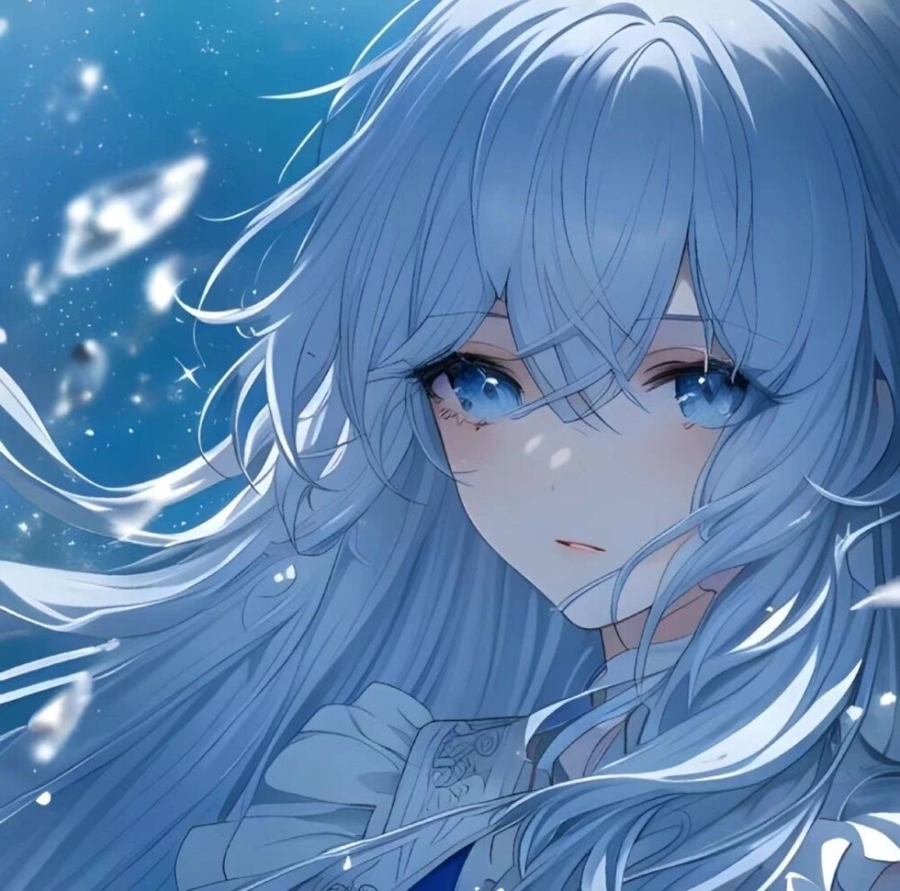 旧漫古早风蓝色头像
