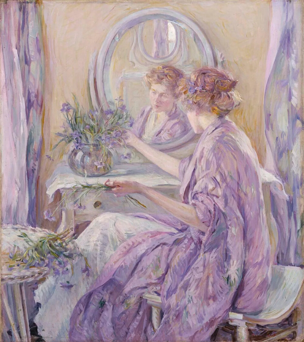 《紫罗兰晨袍》1910年
The Violet Kimono, Robert Lewis Reid
