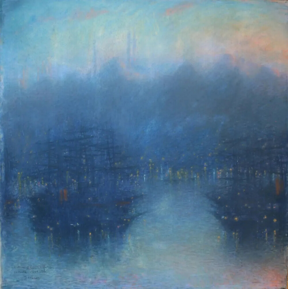 ▲
《君士坦丁堡的夜间港口》
Constantinople (the Harbor, Evening)
杜赫蒙（1865年-1953年）是一位法国艺术家，也是晚年象征主义和新艺术的主要倡导者。早年，他曾专注于陶瓷艺术近十年，在31岁的时候才开始绘画并专注于人物的细节刻画。
