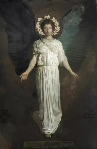 Abbott Handerson Thayer（1849-1921）是美国艺术家、博物学家和教师。他最出名的可能是他的“天使”画作，其中一些将他的孩子用作模特。