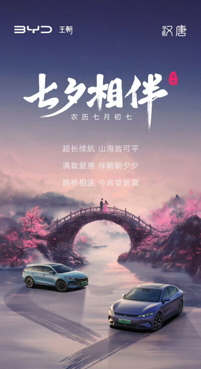 比亚迪汽车七夕海报