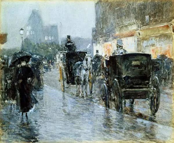 弗雷德里克·柴尔德·哈萨姆 (Frederick Childe Hassam) 是一位有影响力的美国印象派画家，1859年10月17日出生于马萨诸塞州多切斯特。 他的作品仍然因其生动的色彩而备受钦佩，在画布表面巧妙地使用光线，使其看起来几乎是摄影作品，而不是绘画作品。今天，弗雷德里克·柴尔德·哈萨姆被人们铭记为美国最伟大的印象派画家之一，他的贡献激励了后代艺术家。