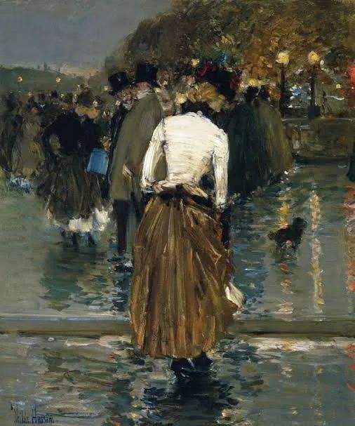 弗雷德里克·柴尔德·哈萨姆 (Frederick Childe Hassam) 是一位有影响力的美国印象派画家，1859年10月17日出生于马萨诸塞州多切斯特。 他的作品仍然因其生动的色彩而备受钦佩，在画布表面巧妙地使用光线，使其看起来几乎是摄影作品，而不是绘画作品。今天，弗雷德里克·柴尔德·哈萨姆被人们铭记为美国最伟大的印象派画家之一，他的贡献激励了后代艺术家。