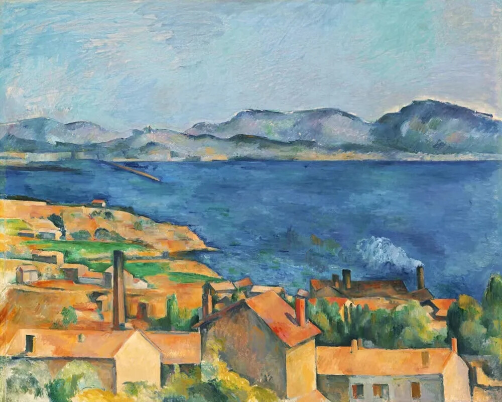 ▲塞尚，《艾斯泰克的海湾》
 Paul Cezanne，The bay of Marseille 
