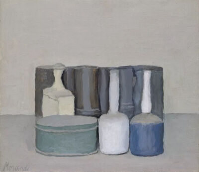 乔治·莫兰迪《有绿盒子的静物》Still life with Green boxGiorgio Morandi1954