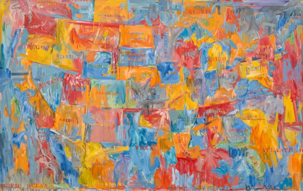 | 《地图》贾斯伯·琼斯 1961年
 Map, Jasper Johns, 1961
