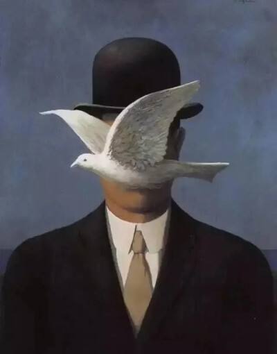 ▲《戴圆顶硬礼帽的男人》
勒内·玛格利特
René  Magritte
1898-1967年
