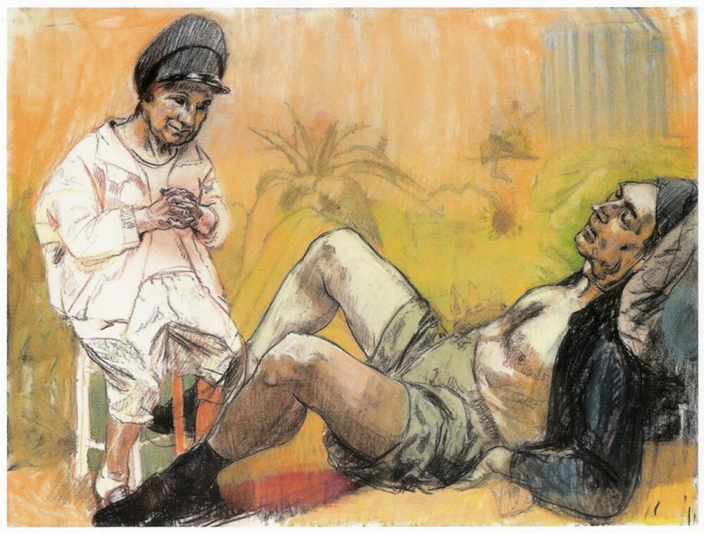 宝拉·雷戈（Paula Rego）葡萄牙人，生于1935年。她是一位以黑暗、复杂的绘画、版画、素描和拼贴画而闻名的画家，她利用民间和童话故事、文学和她自己的传记来创作充满政治色彩的、令人深感不安的场面。她有力的作品充满了残酷--既有微妙的，也有公开的，也充满了不安和模棱两可的感觉。她突出了妇女和女孩，经常用动物作为人类的替身，描绘了失调的家庭关系、政治制度和社会结构。