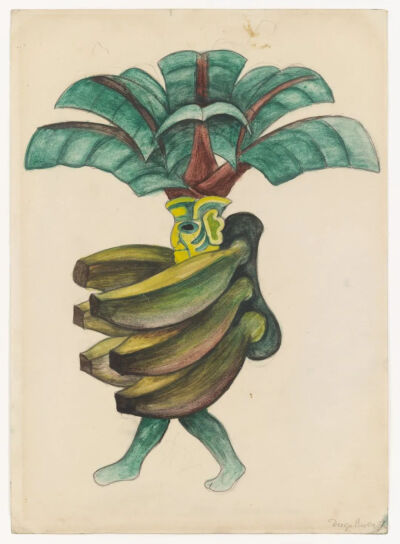 Banana,1927,Watercolor, pencil, and colored pencil on paper,36.8x26cm