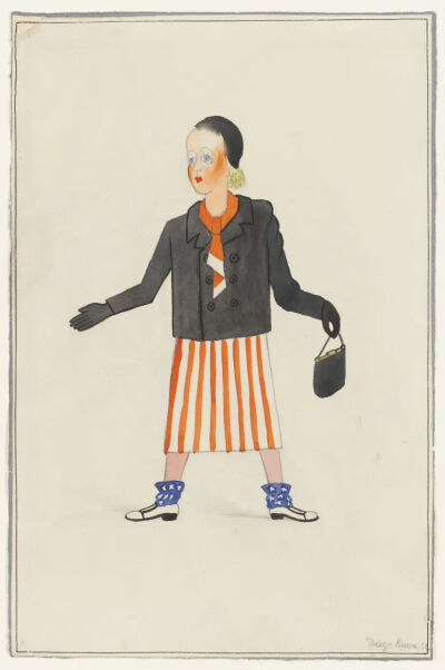 American Girl,1932,Watercolor and pencil on paper,45.1x29.5cm