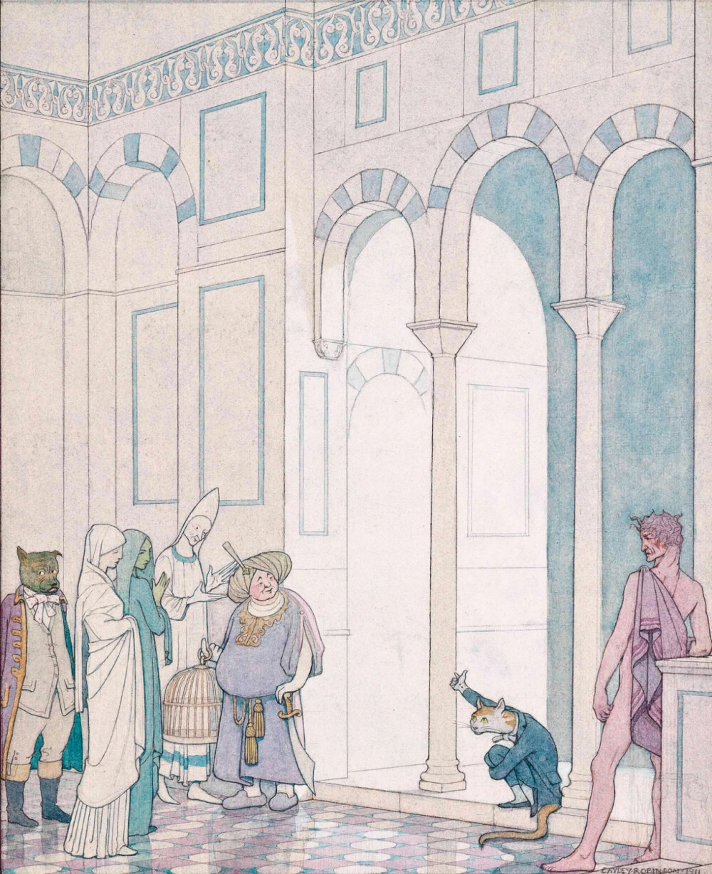 弗雷德里克·凯利·罗宾逊(Frederick Cayley Robinson，1862年8月18日-1927年1月4日)，是一名英国画家、室内设计师、插画家。他出生于布伦特福德。1890年至1892年，他先后就读于圣约翰伍德学院、皇家学院和巴黎朱利安学院。