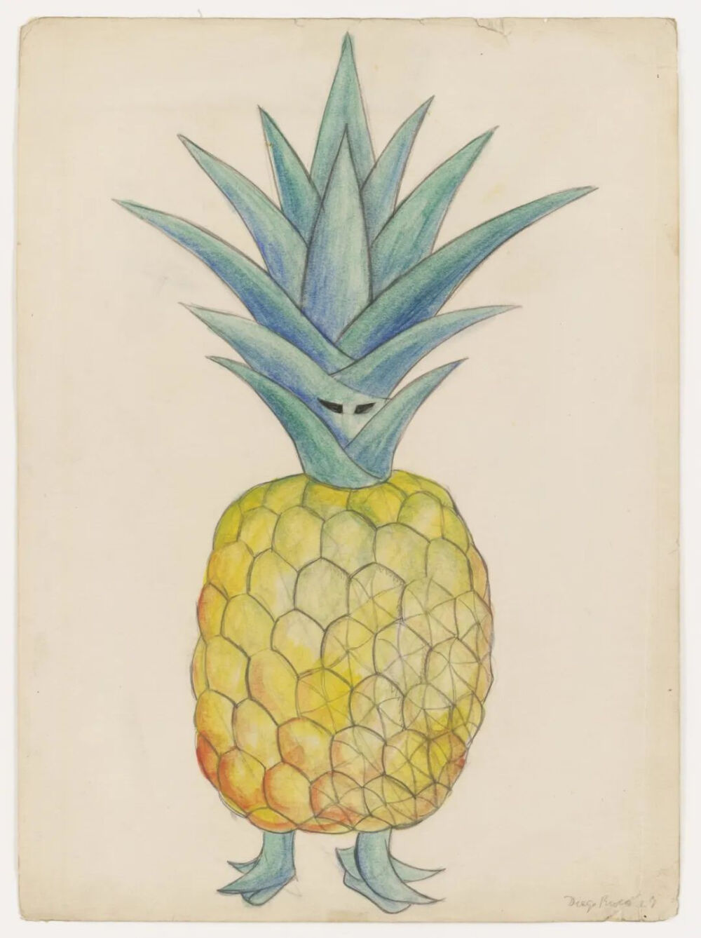 Pineapple,1927,Watercolor, pencil,and colored pencil on paper,36.8x24.8cm