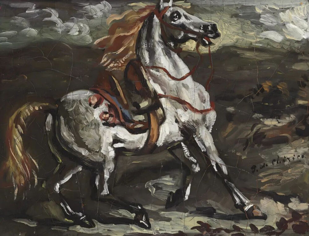 Il Cavallo Bianco,1949,Oil on canvas,18.1x24.5cm