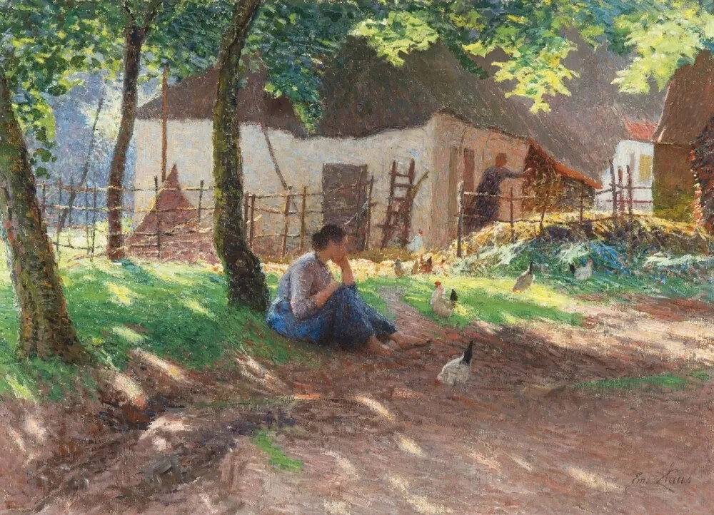 埃米利·克劳斯 （Emile Claus 1849-1924）是比利时印象派艺术的杰出代表之一，他以其对光影和色彩的精湛运用以及对自然景色的细腻描绘而闻名于世。