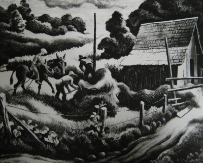 托马斯·哈特·本通（Thomas Hart Benton）美国画家和壁画家。与格兰特·伍德(Grant Wood)和约翰·斯图阿尔特·柯里(John Steuart Curry)一样，是地方主义艺术运动的先锋。在他的绘画中，流动的雕塑人物展现了美国生活场…