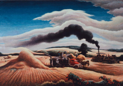 托马斯·哈特·本通（Thomas Hart Benton）美国画家和壁画家。与格兰特·伍德(Grant Wood)和约翰·斯图阿尔特·柯里(John Steuart Curry)一样，是地方主义艺术运动的先锋。在他的绘画中，流动的雕塑人物展现了美国生活场…