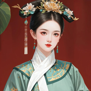 宫廷佳人清宫美人古装手绘ai手绘